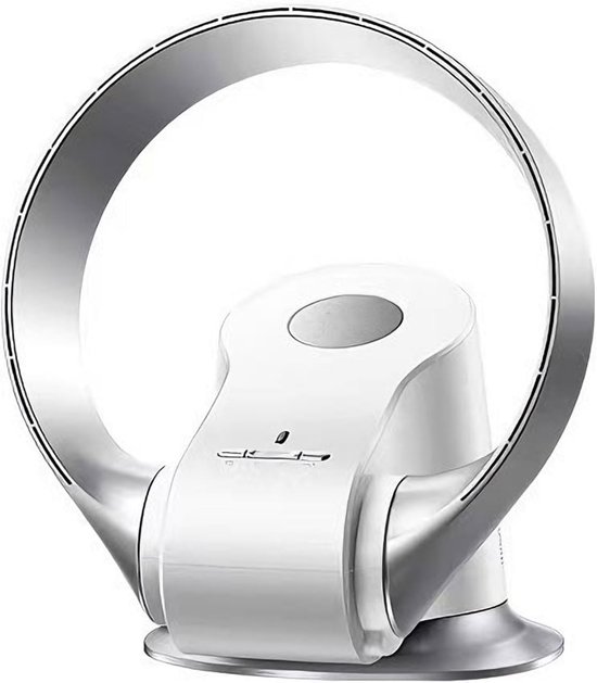 Wandventilator Ohne Rotorblätter 14 - 9 Geschwindigkeitsstufen - 90°-oszillation - Timer - Schlafzimmer - Büro Inklusive Fernbedienung - 35 W, Blattloses Design (silber)