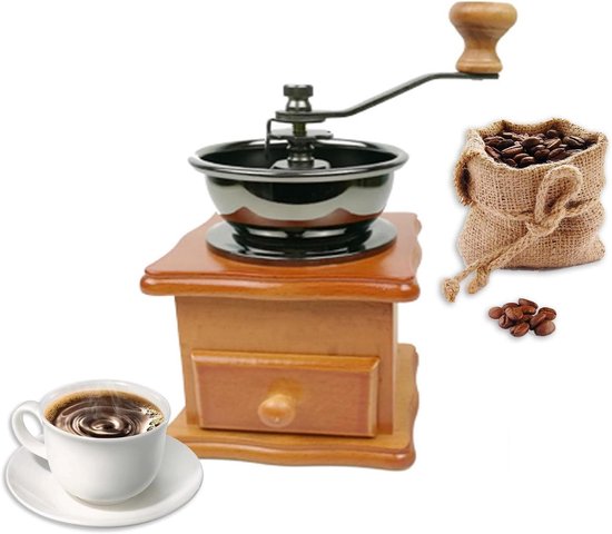 Vintage-antike Manuelle Kaffeemühle Aus Holz