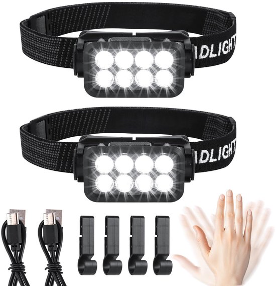 Wiederaufladbare Led-stirnlampe, 2500 Lumen, 5 Leuchtmodi – Leicht Und Wasserdicht, Geeignet Für Outdoor-aktivitäten.