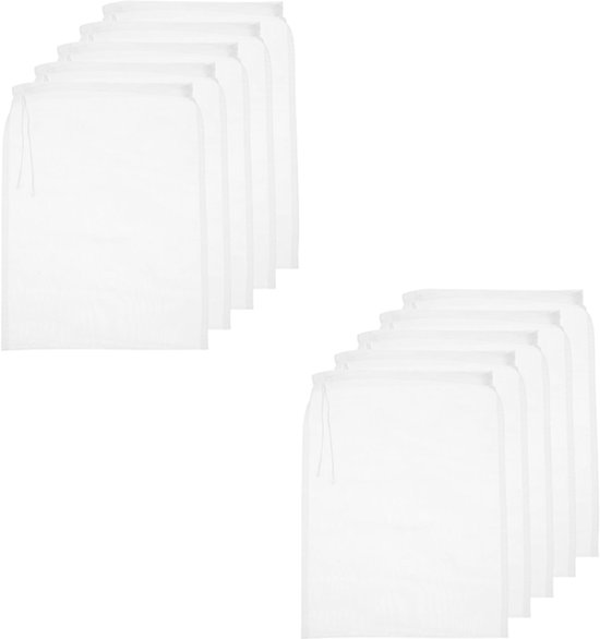 10-teiliger Filterbeutel (30 X 45 Cm, 200 Maschen, Weiß, Baumwolle/nylon) Für Nussmilch/käse