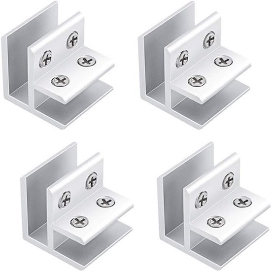 Verstellbare Glashalter Für Winkelanschlüsse – 4er-pack – Silber, Geeignet Für 10–12 Mm Wandstärke