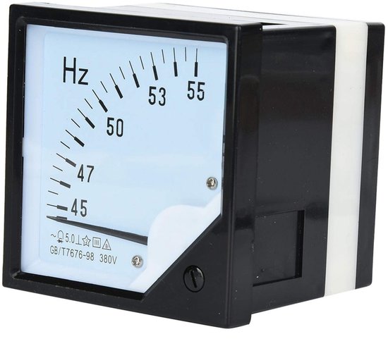 Frequenzmesser – 45–55 Hz – Hohe Genauigkeit – Quadratisches Format – Analoges Einbaumessgerät – Geeignet Für Industrielle Anwendungen