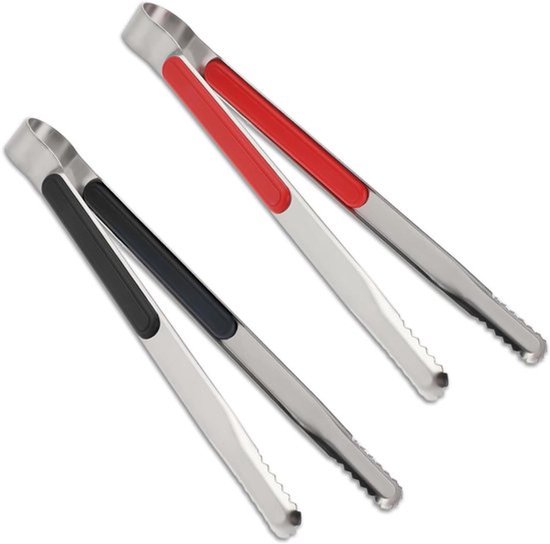 Grill- Und Küchenzangen-set (2er-pack) – Edelstahl – Rutschfester Griff – Hitzebeständig – 26 Cm – Grillzange – Küchenzange – Buffetzange