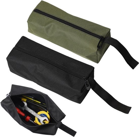2er-pack Kleine, Tragbare Werkzeugtasche, Wasserdichte Aufbewahrungstasche Mit Reißverschluss, Multifunktionale, Strapazierfähige Werkzeugtasche Aus Canvas