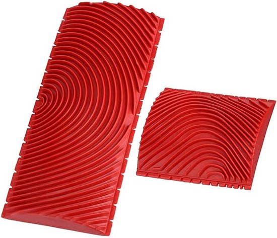 Ein Set Aus Zwei Gummi-malschablonen In Holzoptik – Für Wandbilder Und Holzmaserungseffekte