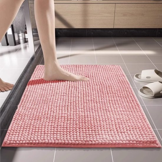 Chenille-badematte, 60 X 40 Cm, Super Saugfähig, Rutschfest, Dekorativ, Maschinenwaschbar, Geeignet Für Dusche Und Badewanne, Marineblau.