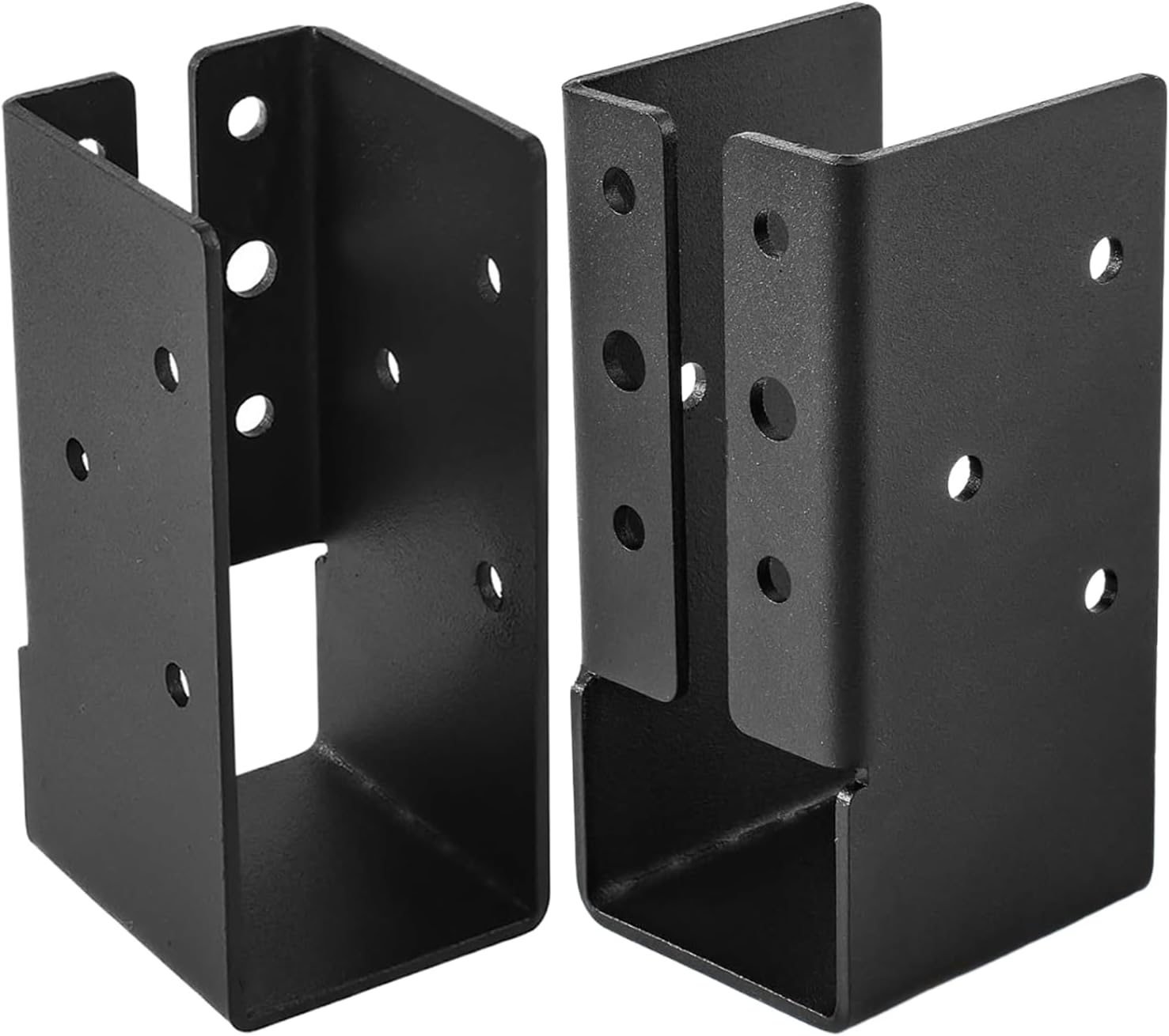 2x4 Holzbalkenstütze, 2er-pack, Verdeckte Befestigungsklammer, Zur Verbindung Von Balken Und Säulen Von Terrassen, Pergolen, Geländern Und Treppen, Schwarz.