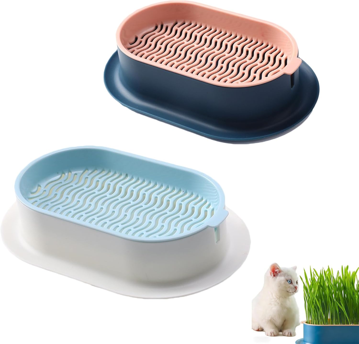 2-teiliges Indoor-anzuchtset Für Weizengras Und Katzengras (2 Farben)