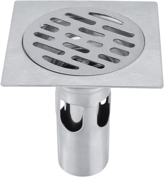 Abflusssieb Aus Edelstahl, Quadratisch 10 X 10 Cm – Geeignet Für Duschräume Und Küchen – Korrosionsbeständig – Abflussreiniger Für Badezimmer.