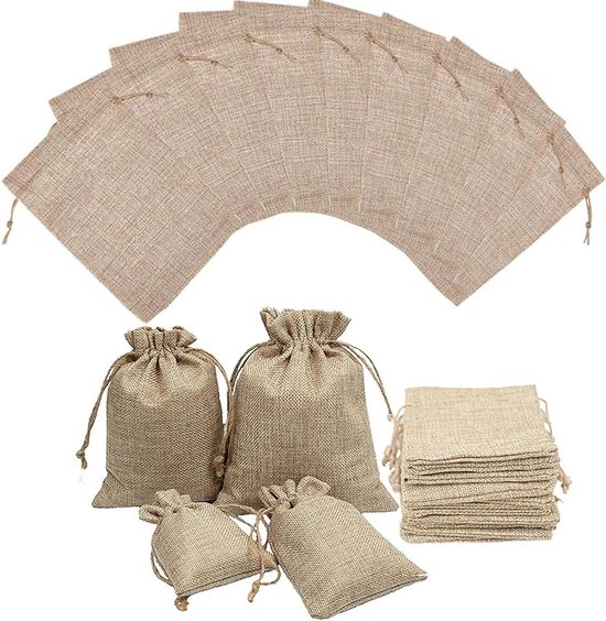 Ronte – Jutebeutel Mit Kordelzug Zur Aufbewahrung Von Schmuck, Kosmetik Und Kleinen Geschenken – 10er-pack – 20 X 30 Cm