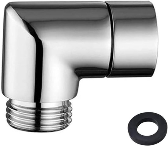 Handbrauseadapter – 90°-winkelverbinder – Inklusive Unterlegscheibe – Badezimmerzubehör 1/2 Zoll