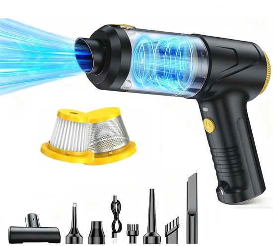 4-in-1-druckluftgebläse – 100.000 U/min – 12.000 Pa Saugdruck – Led-beleuchtung – Geeignet Für Tastaturen, Autos Und Computer