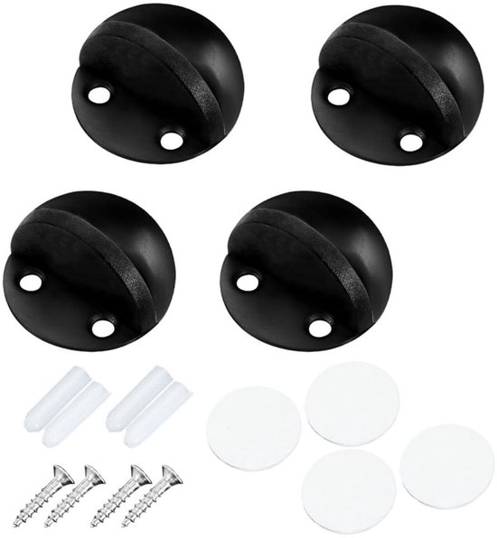 Türstopper Aus Edelstahl – 4er-pack – Gummidichtung – Montage Mit Kleber/schrauben – Halbmondförmiger Bodenschutz – 4,5 X 2,6 Cm