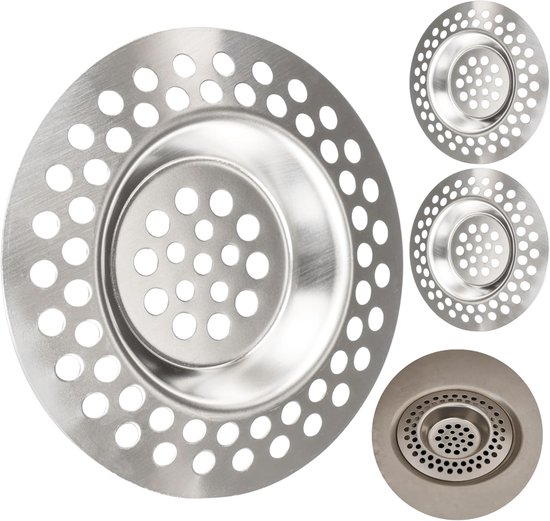 Abflusssieb, 3-teiliges Set, 70 Mm Durchmesser, Ideal Für Waschbecken Und Duschräume
