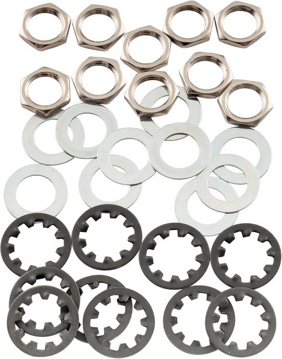Ein Satz 3/8-zoll-stahlmuttern, Unterlegscheiben Und Zahnringe Für Potentiometer Und Anschlüsse (10 Stück)