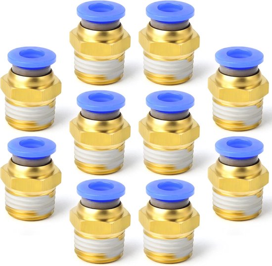 10 Pneumatische Schnellkupplungen Mit Geradem Durchgang, 6-mm-schläuche Auf 1/4-zoll-bsp-gewindeanschlüsse