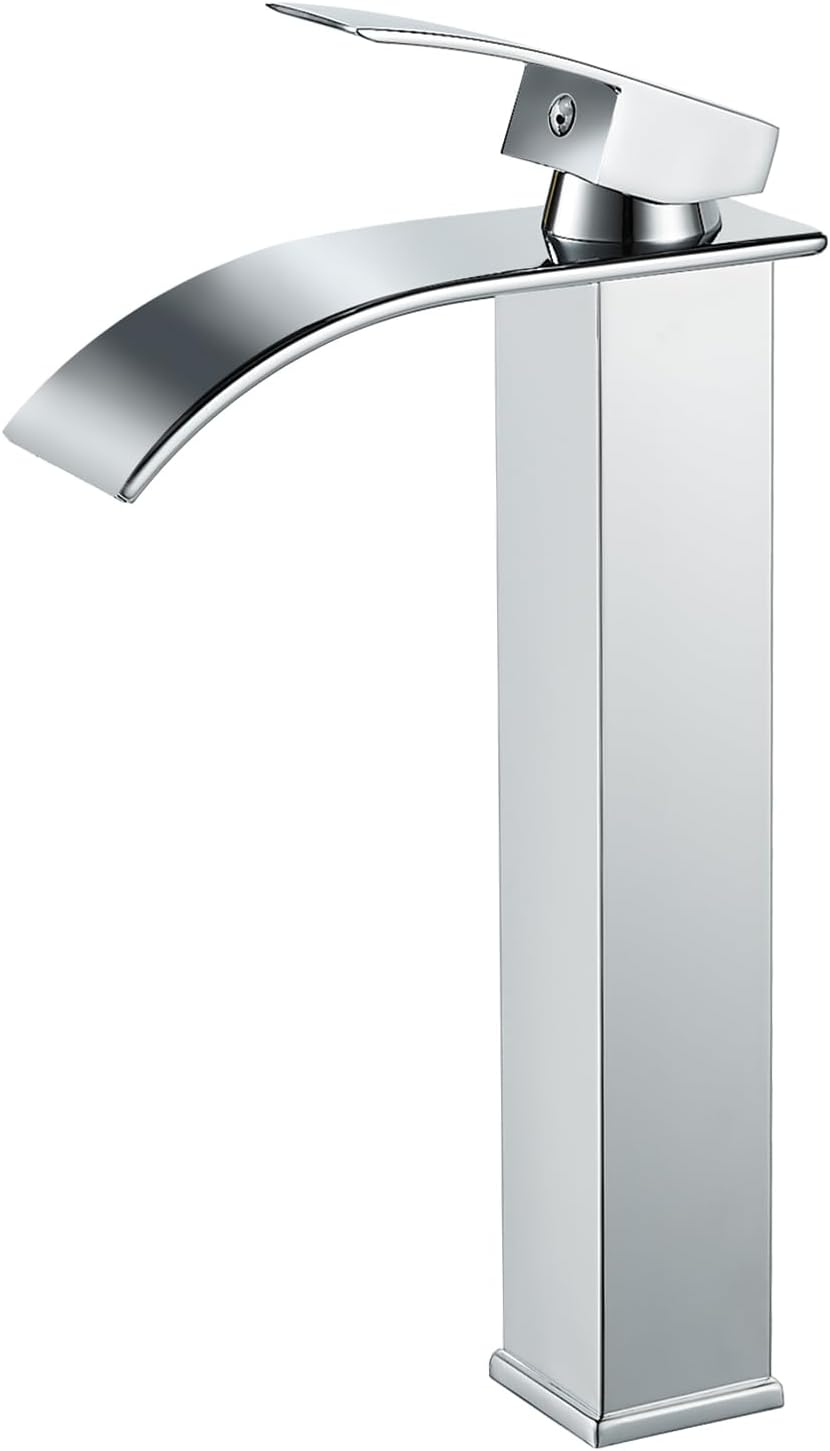 Wasserfallarmatur Für Badezimmer Einhebelmischer Für Aufsatzwaschbecken Chrom