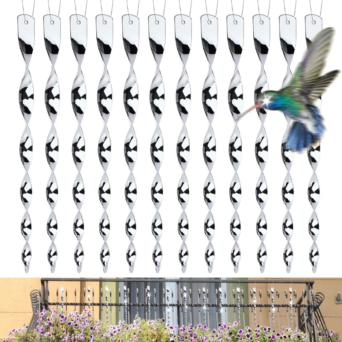 12 3d-windmühlen, Vogelabwehrreflektoren, Hängende 3d-metallwindmühlen, Hängende Außendekorationen Für Höfe Und Gärten