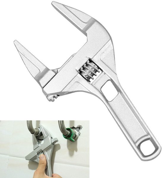 6-68 Mm Weitöffnung, Kurzer Schaft, Verstellbarer Rohrmutternschlüssel Für Badezimmer (silber)