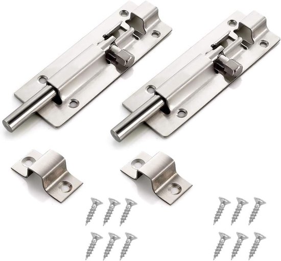 Türriegel – 195 Mm (8 Zoll) – Schieberiegel Aus Edelstahl 304 – Einfache Montage Mit Schrauben – Für Bad, Schlafzimmer, Gartenhaus, Garten, Wc