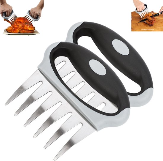 2er-pack Fleischzerkleinerer In Bärenklauenform – Grillfleisch-zerkleinerungsklauen – Dunkelgrau – Geeignet Zum Zerkleinern Von Fleisch