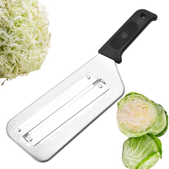 Kohlschneider, Salatschäler Aus Edelstahl, Doppelschäler – 29,7 X 8 X 0,5 Cm – Für Salat, Kohl, Zuckerrohr, Obst Und Gemüse – Silber