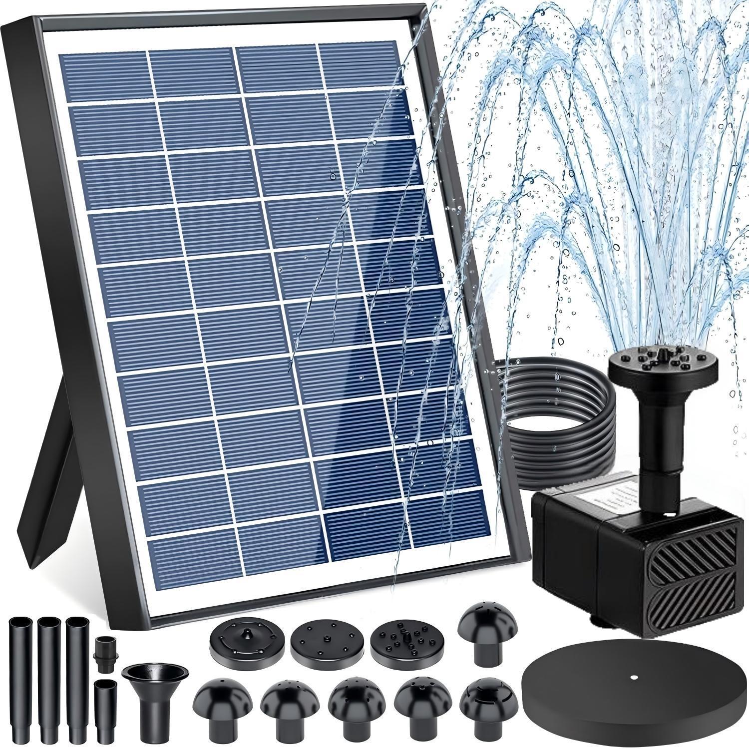 6-w-solar-wasserpumpe Für Den Außenbereich – Solar-vogeltränken- Und Springbrunnenpumpe – Mit 10 Düsen – Solarbetriebene Wasserpumpe – Garten – Teiche