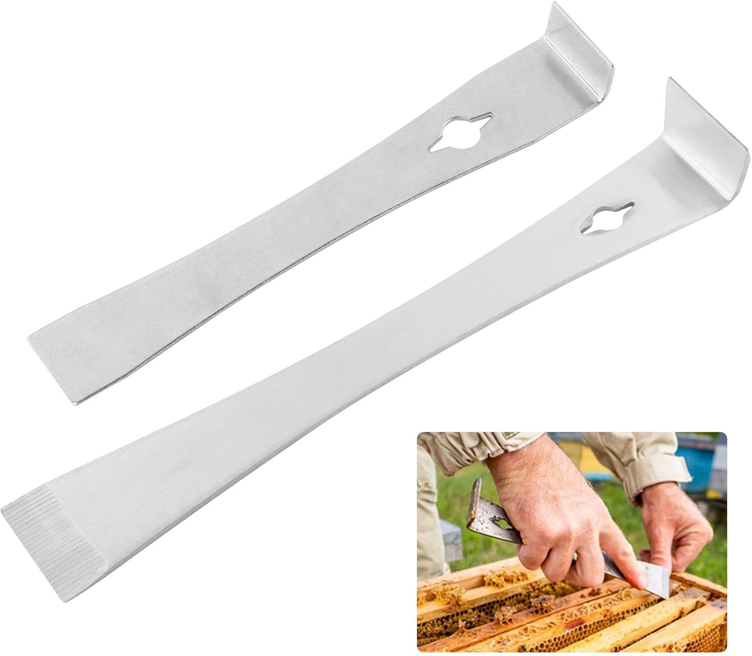 2-teiliges Brecheisen- Und Schaberset, Flaches Brecheisenset Aus Edelstahl, Kompaktes Mehrzweck-brecheisen, Robuster Nagelzieher Und Schaber-brecheisen.