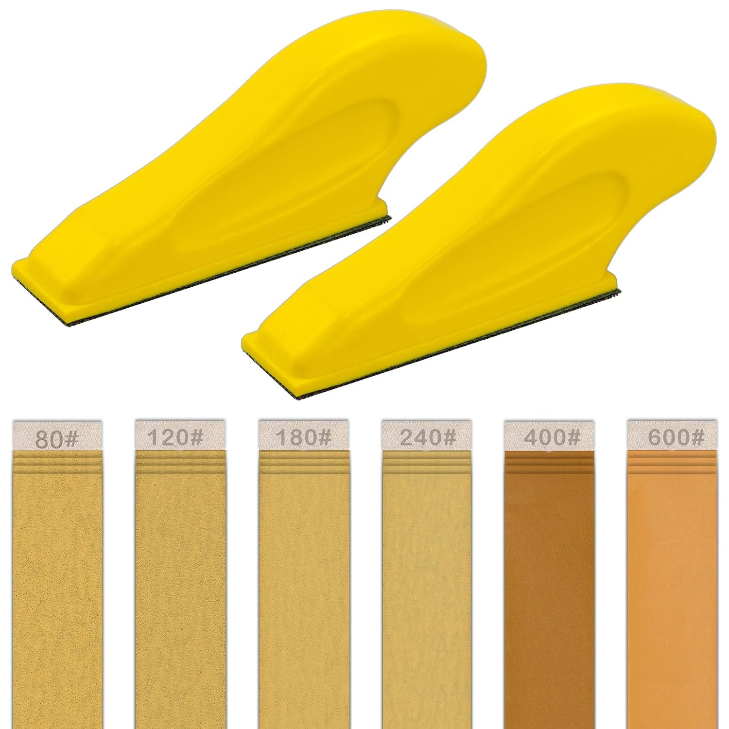 2er-pack Mini-mikroschleifer Von Gator – Mit 30 Schleifpapierblättern (8,9 X 2,54 Cm, Körnung 80, 120, 180, 240, 400, 600) – 2er-pack
