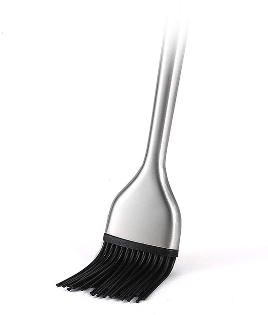 Hitzebeständiger Silikon-applikations-/backpinsel Mit Edelstahlgriff Zum Grillen, Backen Und Kochen, 21,5 Cm Und 32 Cm