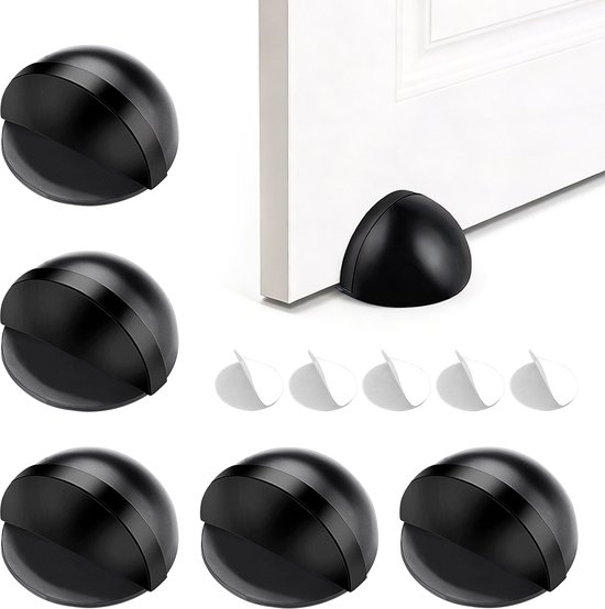 5er-set Türstopper – Für Alle Hartböden – Schützt Effektiv Türen, Fenster Und Wände – 4,5 X 4,5 X 2,6 Cm – Silber
