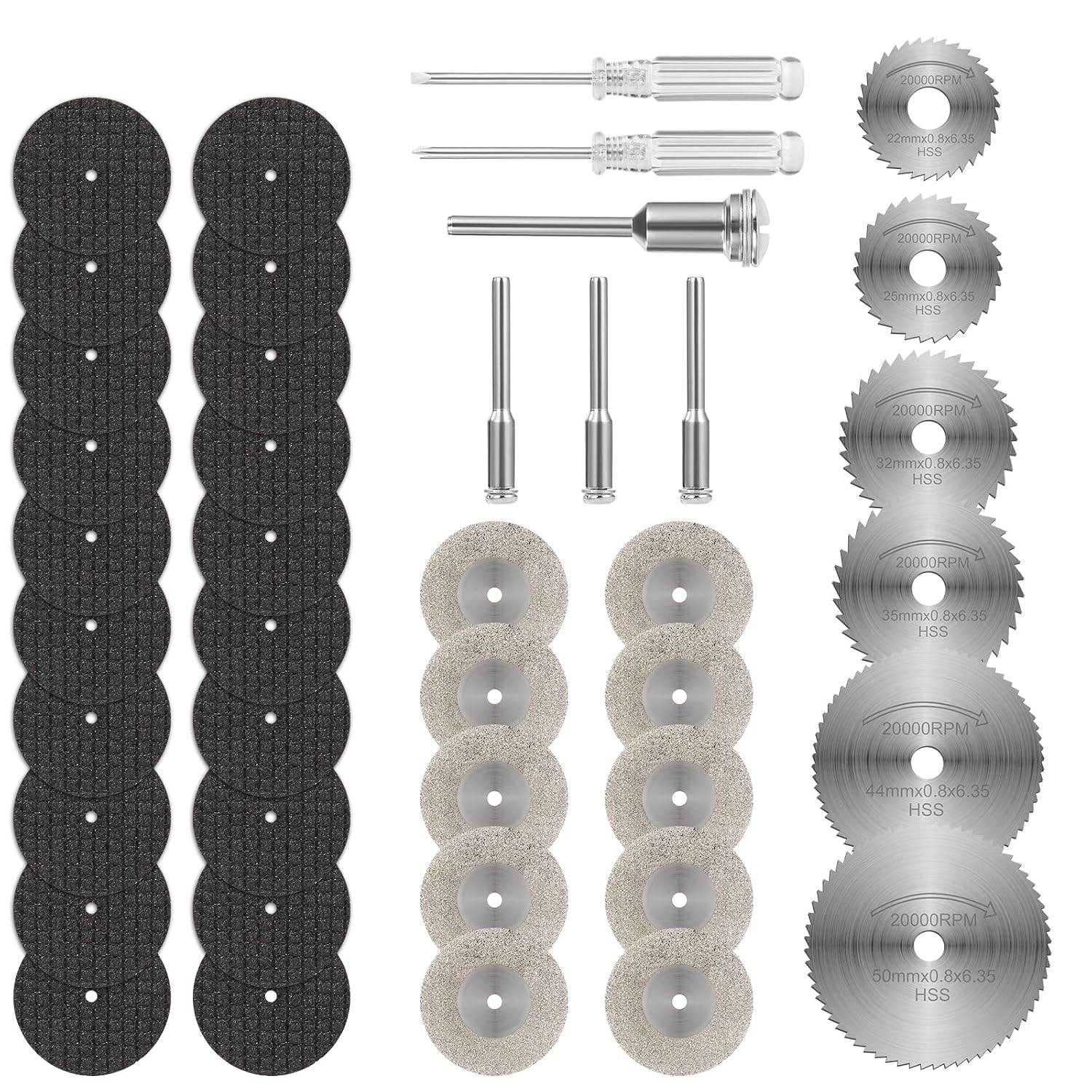36 Mini-diamanttrennscheiben Zum Schneiden Von Holz, Metall Und Stein.
