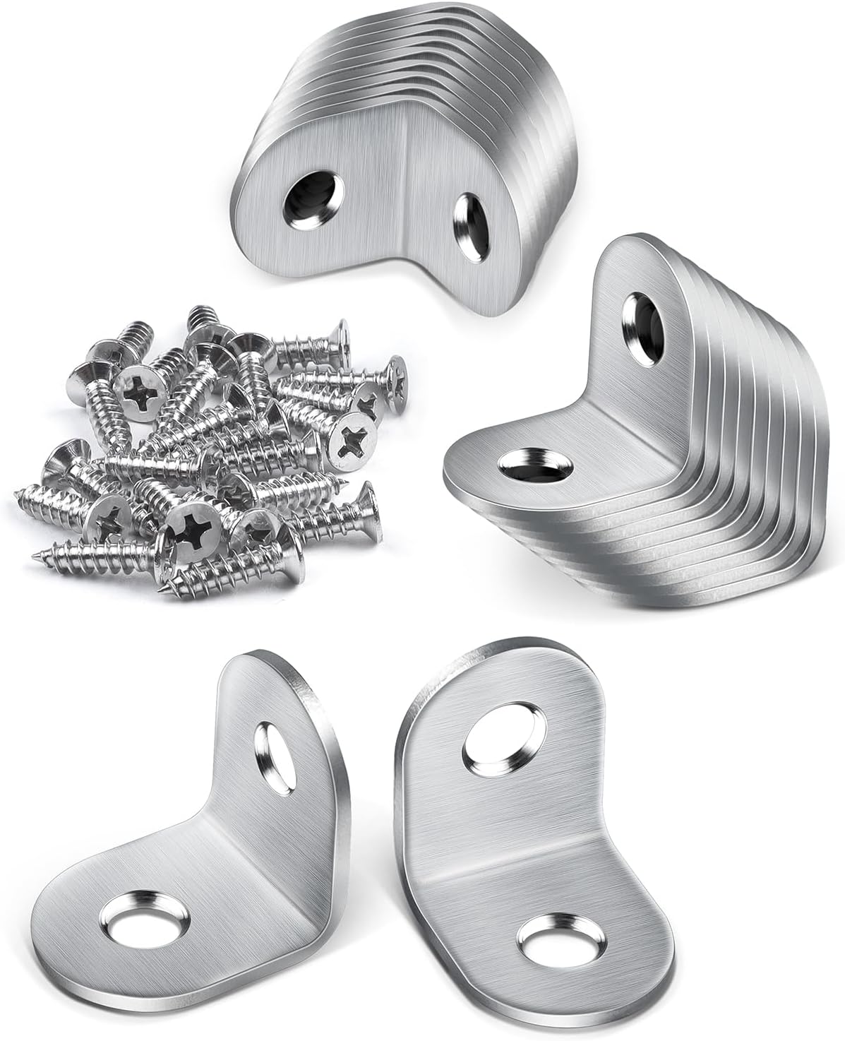 20 Winkelverbinder, 20 X 20 Mm Edelstahl-winkelverbinder, 90-grad-l-förmige Möbelwinkel