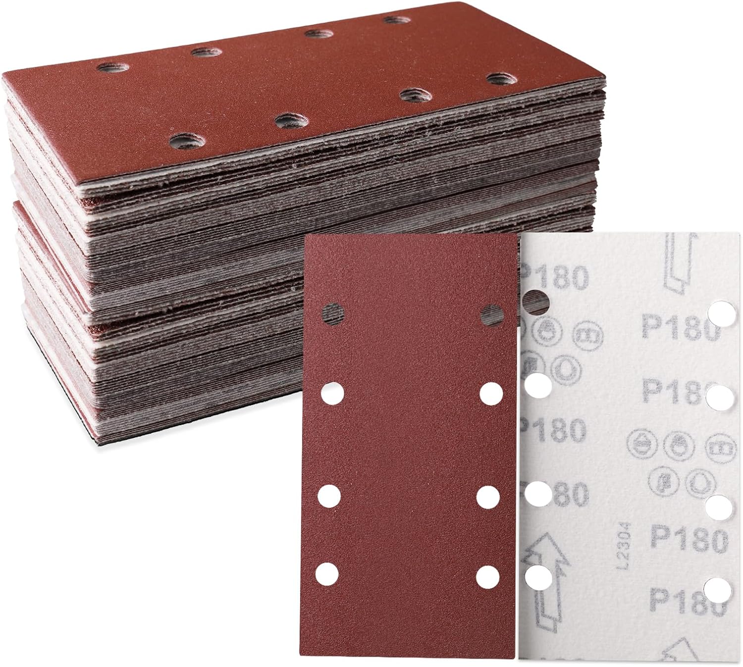 30-teiliges Schleifblatt-set, 93 X 185 Mm, Körnung 180, 8 Löcher, Diverses Zubehör, Materialien Für Exzenterschleifer