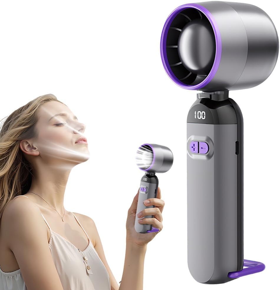Tragbarer Ventilator – Wiederaufladbarer Handventilator Mit Einstellbaren Geschwindigkeitsstufen – Mini-ventilator Für Den Sommer, Ideal Für Frauen Und Männer – Perfekt Für Reisen, Urlaub Und Camping
