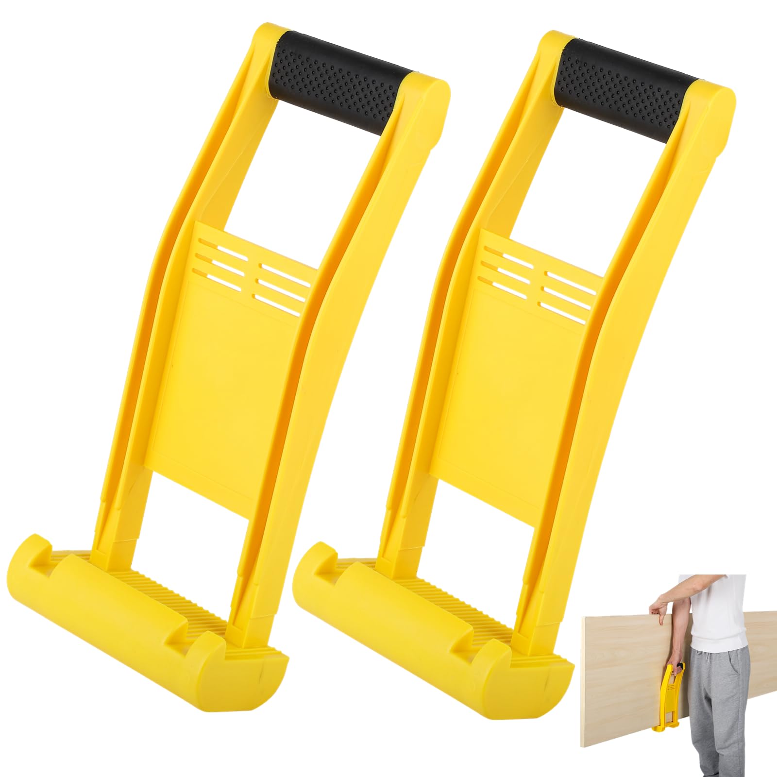 Set Mit 2 Gipskarton-bewegwerkzeugen, Kunststoffgriff Für Gipskartonplatten, Plattenbewegungswerkzeug, Tragfähigkeit 80 Kg, Rutschfestes Hebewerkzeug Für Sperrholzplatten