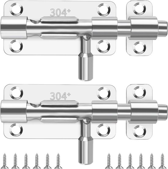 3-teiliges Set Aus Edelstahl-schiebetür-verriegelungsbolzen Und Zielplatten Mit Schrauben
