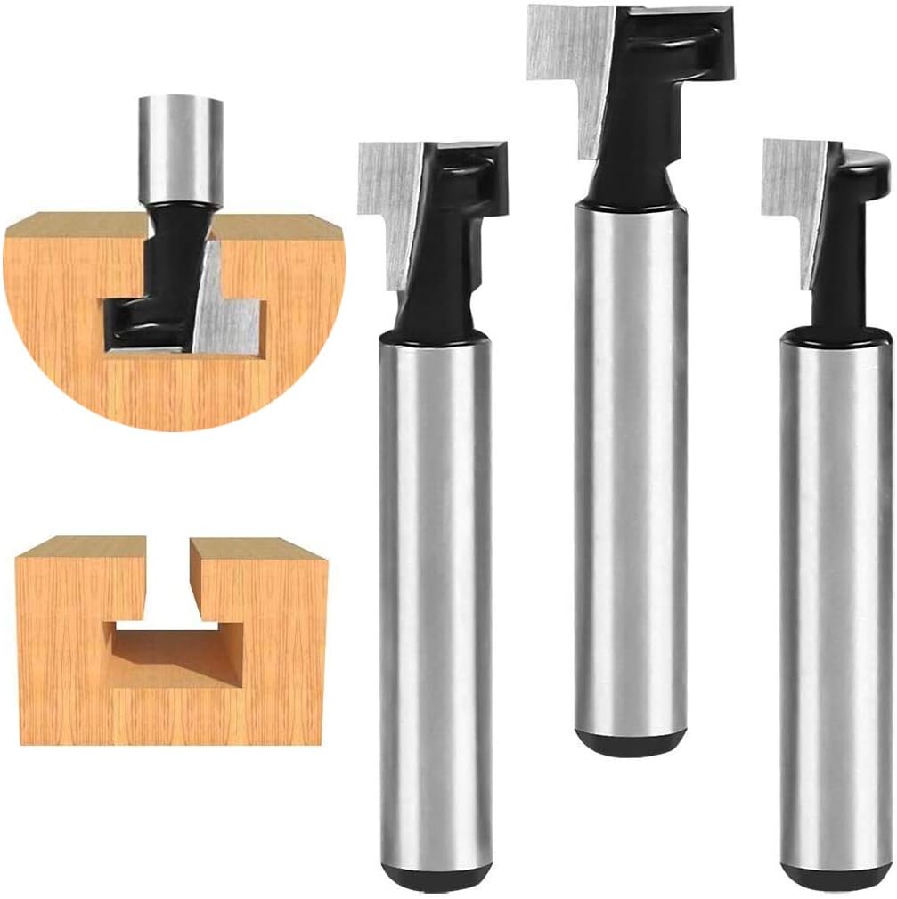 T-nut-schaftfräser, 3-teiliges Set (7,93/9,52/12,7 Mm) Schaftfräser Mit Einsätzen, Holzbearbeitungswerkzeuge Geeignet Für Elektrowerkzeuge.