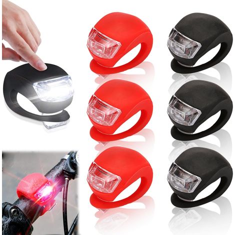 Fahrradbeleuchtung, 6 Silikon-led-fahrradlichter, Vorder- Und Rücklichtset, Geeignet Für Outdoor-aktivitäten, Wandern Und Camping.