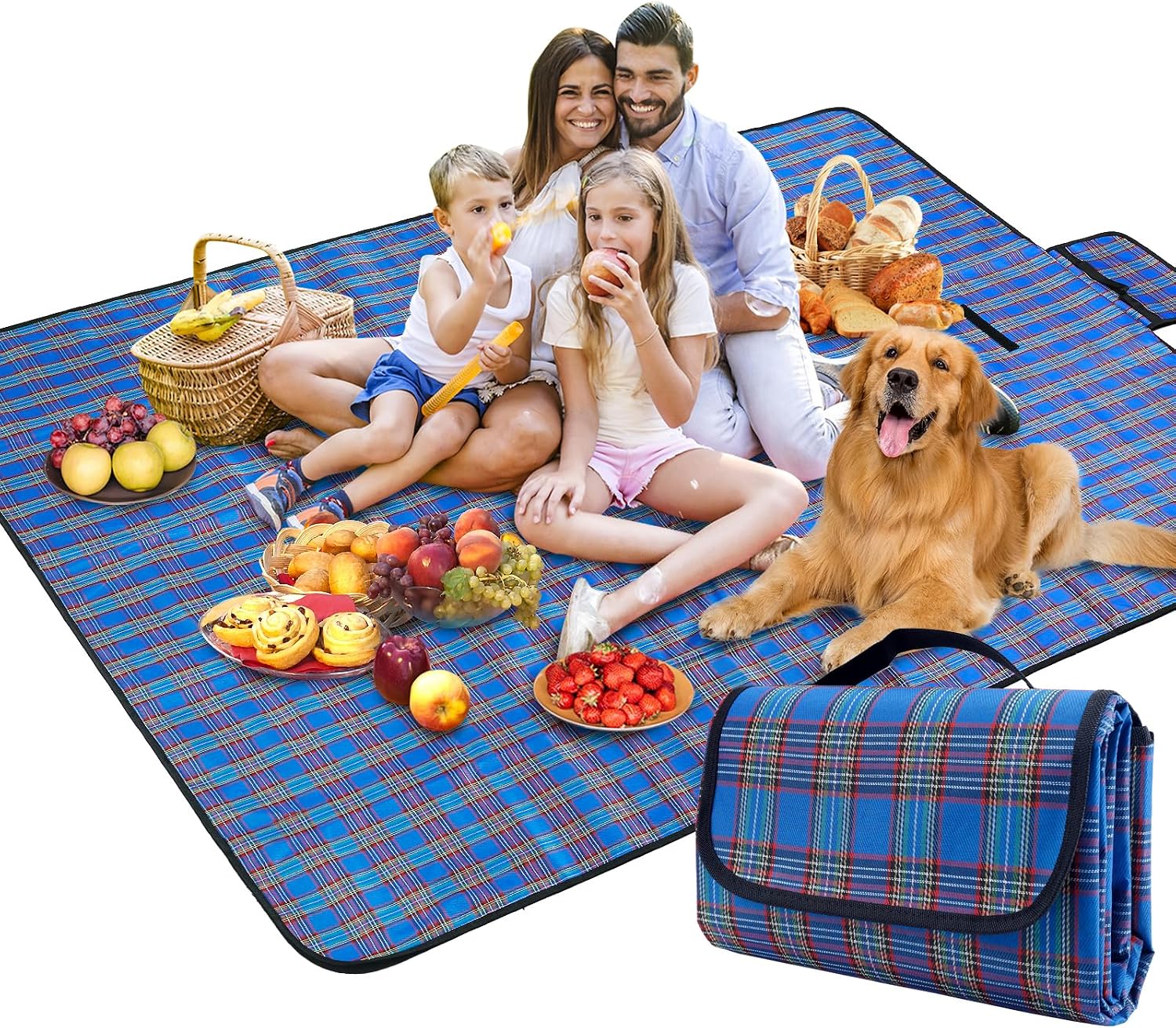 Picknickdecke Für Unterwegs – Wasserdichte Und Tragbare Strandmatte – Stranddecke – Familien-campingmatte – Große, Faltbare, Sandabweisende Matte – 150 X 200 Cm