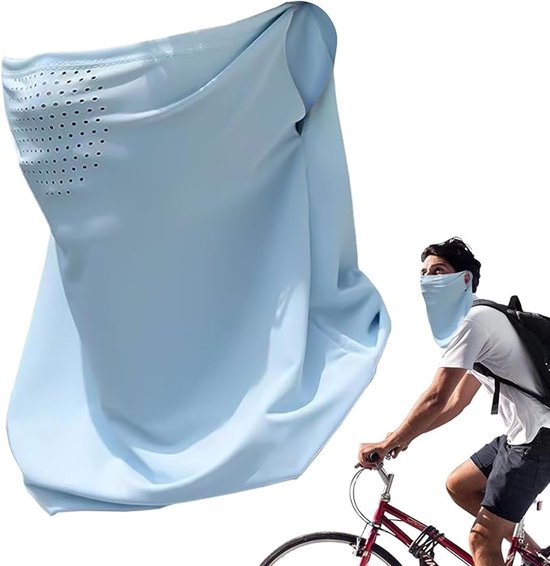 Set Mit 2 Gesichtsmasken Mit Upf50+ Sonnenschutz Aus Eiskaltem Material – Atmungsaktiv, Elastisch Und Für Alle Outdoor-aktivitäten Geeignet, Blau