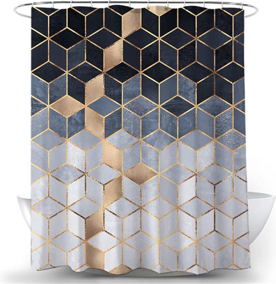 Anti-schimmel-duschvorhang – Wasserdicht – Wasserdichter Duschvorhang Mit Marmormuster – 90 Cm X 180 Cm – Polyester – Luxuriöses Aussehen