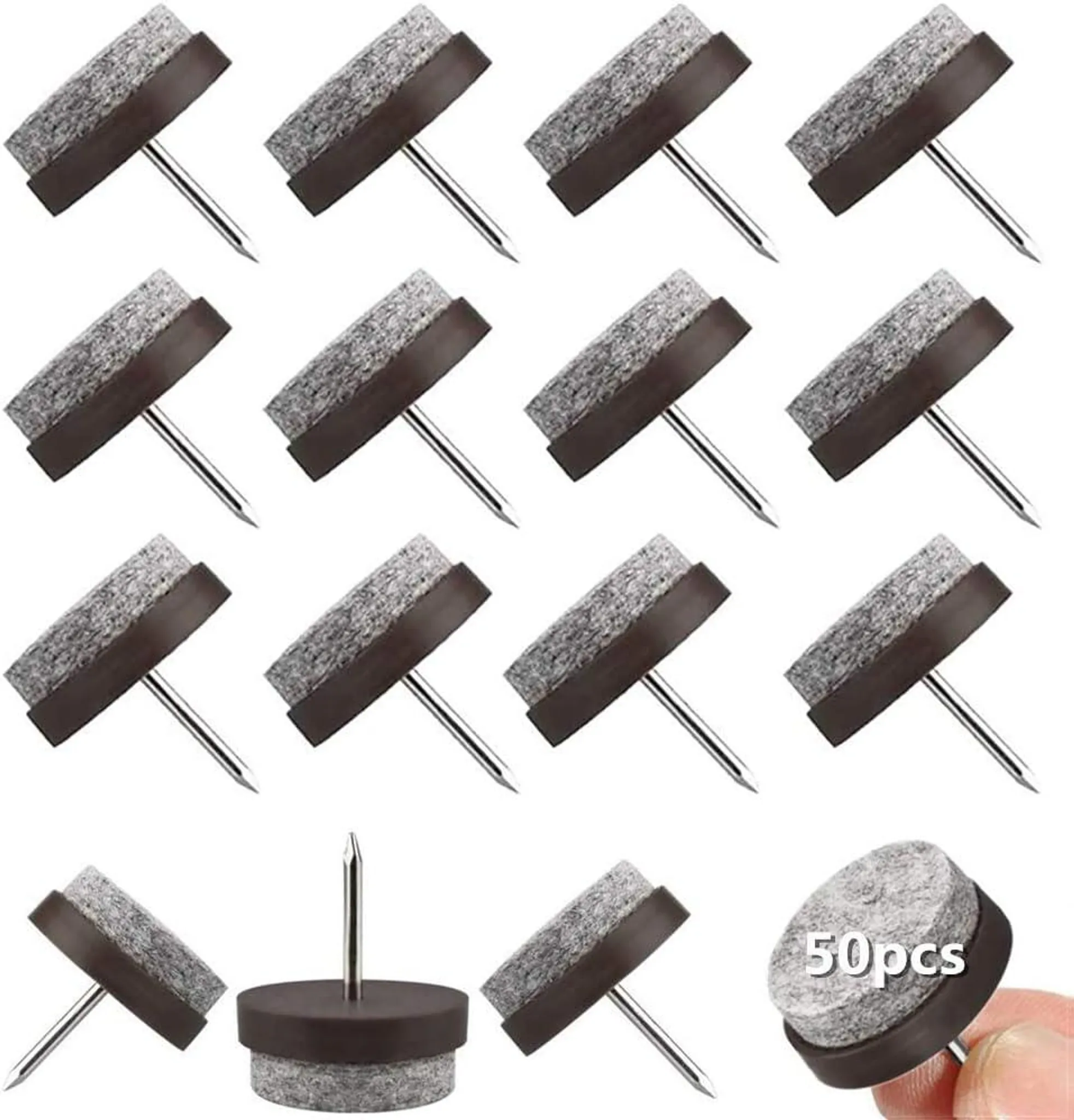 50er-packung Filzgleiter Zum Aufstecken Für Möbel- Und Stuhlbeine, 20 Mm Durchmesser