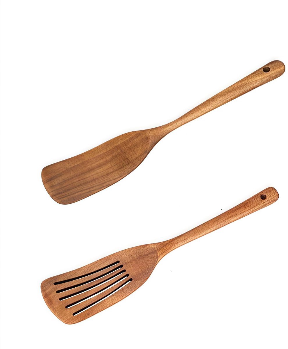 Zweiteiliges Set – Küchenspatel Aus Holz – Flacher Pfannkuchenspatel – Kochutensilien Marke: Markenlos