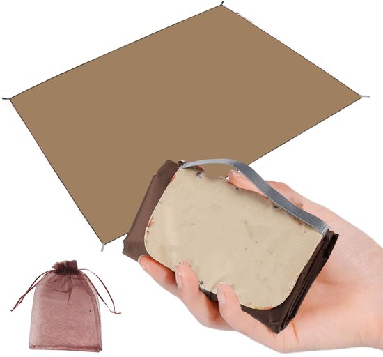Wasserdichte Campingmatte, Strandmatte, Picknickdecke, Grillmatte, Feuchtigkeitsbeständig, 210 X 200 X 1 Cm, Für Picknicks, Sonnenschirme, Strand Und Grillen – Khaki