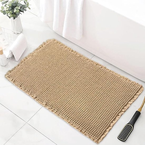 Ultraweiche Mikrofaser-badematte Mit Rutschfester Gummirückseite, Super Saugfähig, Maschinenwaschbar, Braun, 46 X 77 Cm