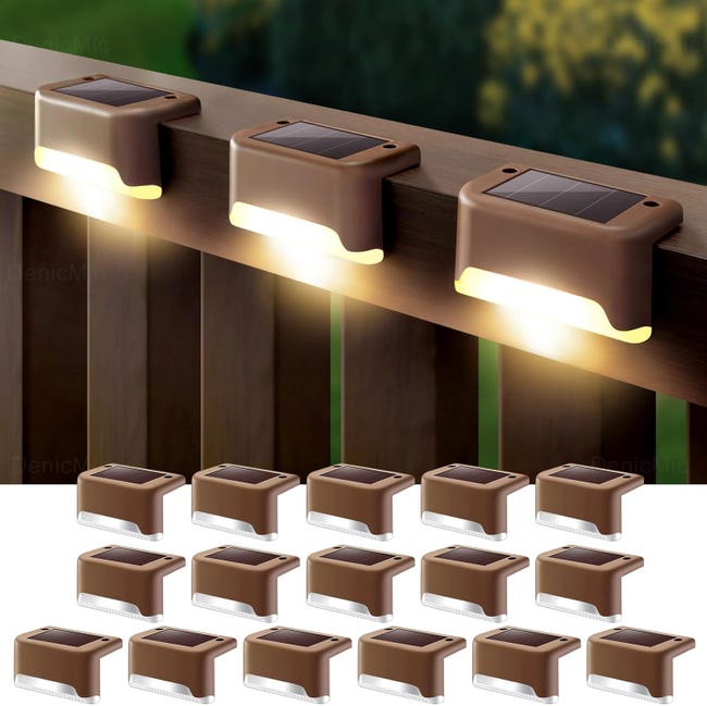 Ein Set Aus 16 Wasserdichten Solar-led-außenleuchten, 4000k Warmweißes Licht, Geeignet Für Gärten.
