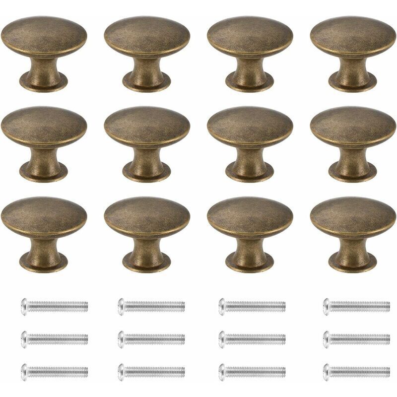 12 Vintage-schminktischgriffe, Abgerundete Ecken, Antikes Schmiedeeisen, Messing, Schrank, Ölbronze