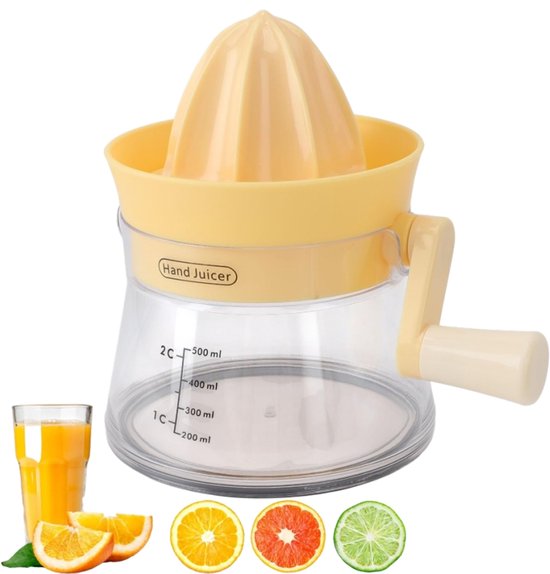 Gelbe, Manuelle Handzitronenpresse, 500 Ml, 13 X 16,5 Cm