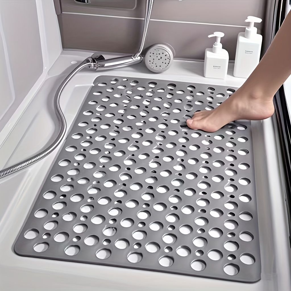 1er-pack Schnelltrocknende, Rutschfeste Silikon-duschmatte Mit Rundem Lochdesign Und Massagering